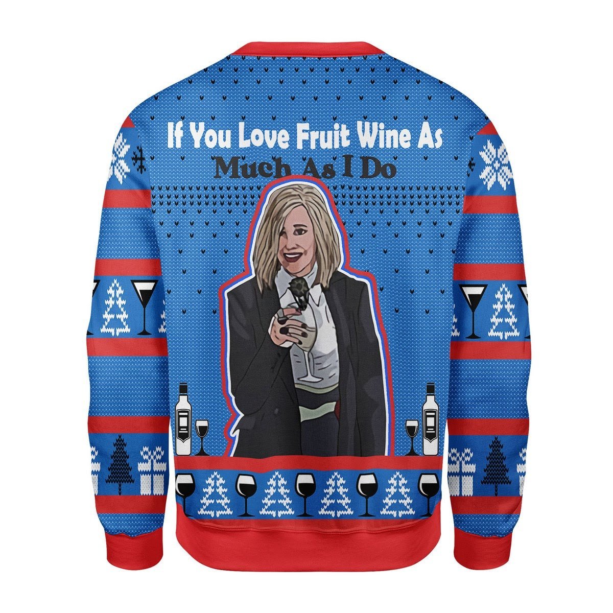 Gearhomies Christmas Unisex Sweater Fruit Wine Schitt's Creek Ugly Christmas 3D Apparel