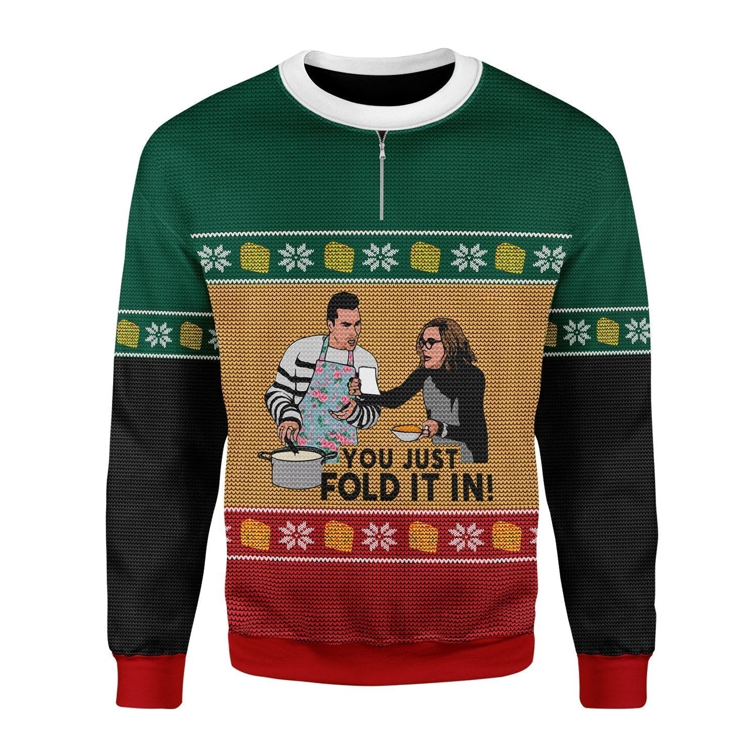 Gearhomies Christmas Unisex Sweater Schitt's Creek You Just Fold It In 3D Apparel