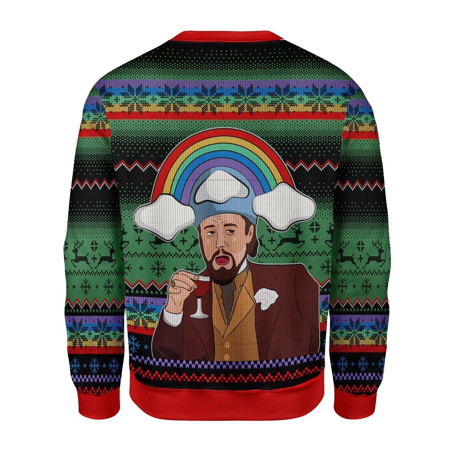 YMskins Christmas Sweater Leo Laughing Meme Dicardo 3D Apparel