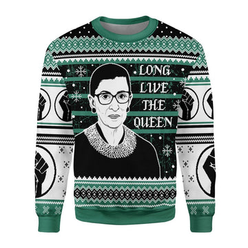 Gearhomies Christmas Unisex Sweater Long Live The Queen BLM Ugly Christmas 3D Apparel