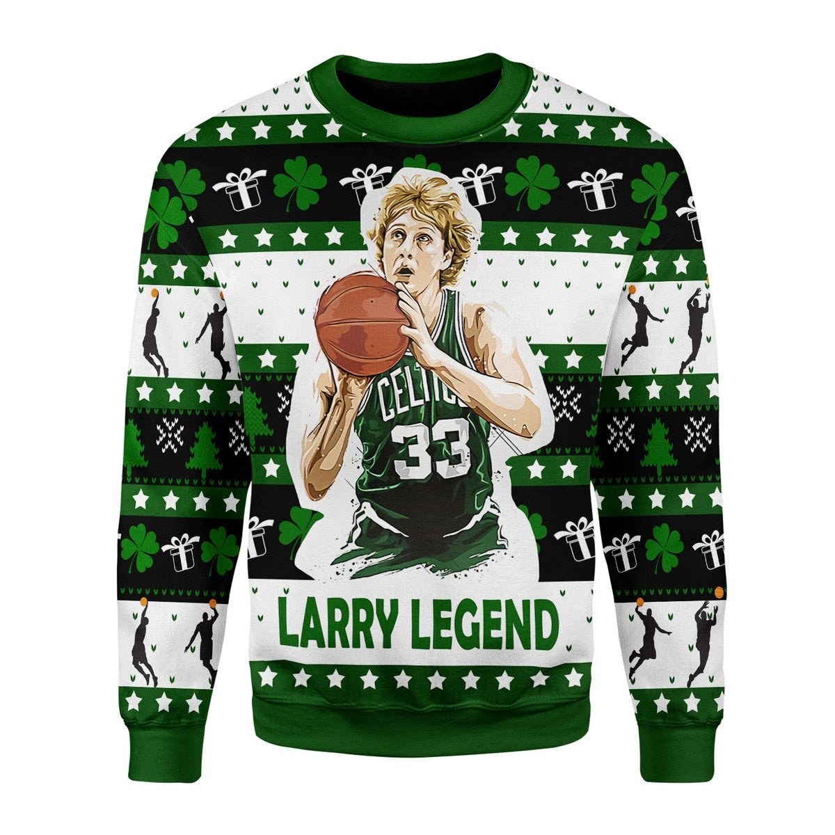 YMskins Christmas Sweater 33 Larry Legend Basketball 3D Apparel