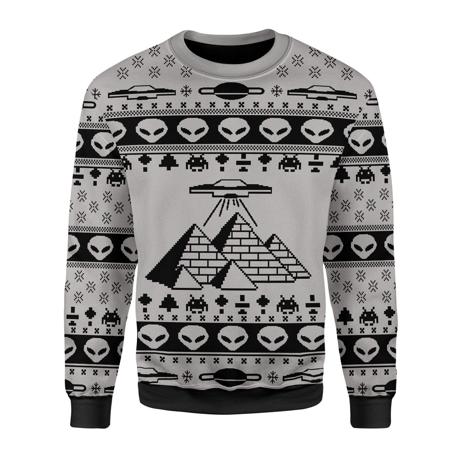 YMskins Christmas Sweater Ancient Alien Pyramid 3D Apparel