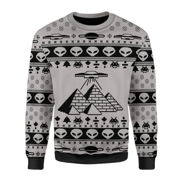 YMskins Christmas Sweater Ancient Alien Pyramid 3D Apparel