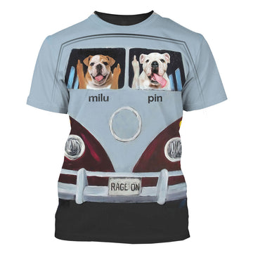 Customized 3D T-Shirt Funny Pet In Car