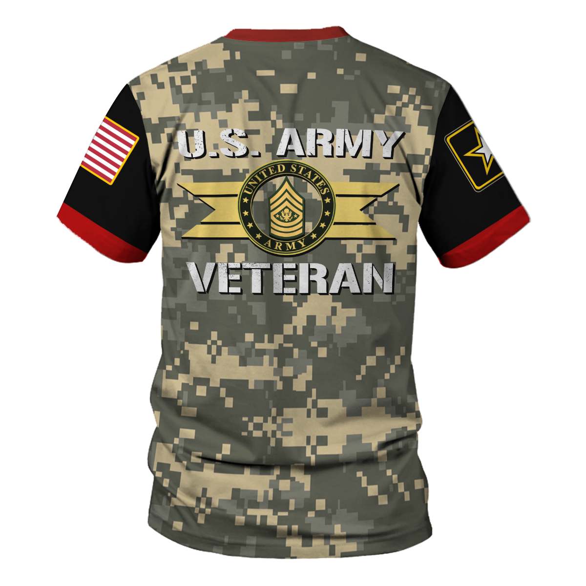 YMskins T-shirt US Army What Are The Ranks In The Army Proudly Served Us Army Veteran E7 Sergeant First Class 3D Apparel