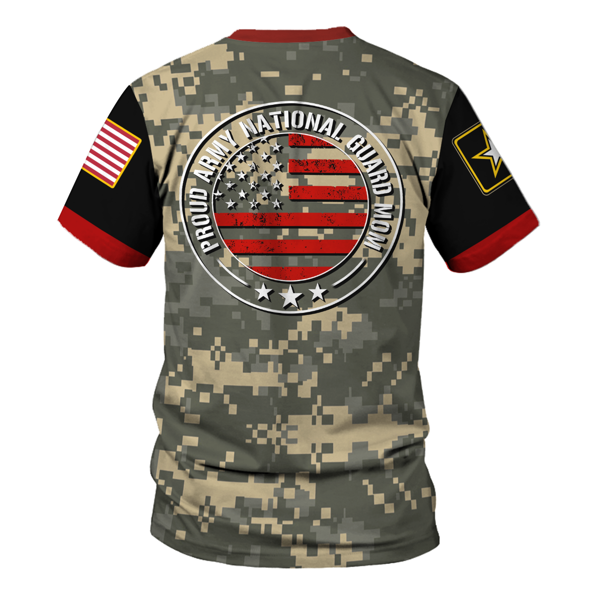 YMskins T-shirt US Army Shoulder Patches Womens National Guard Mom 3D Apparel
