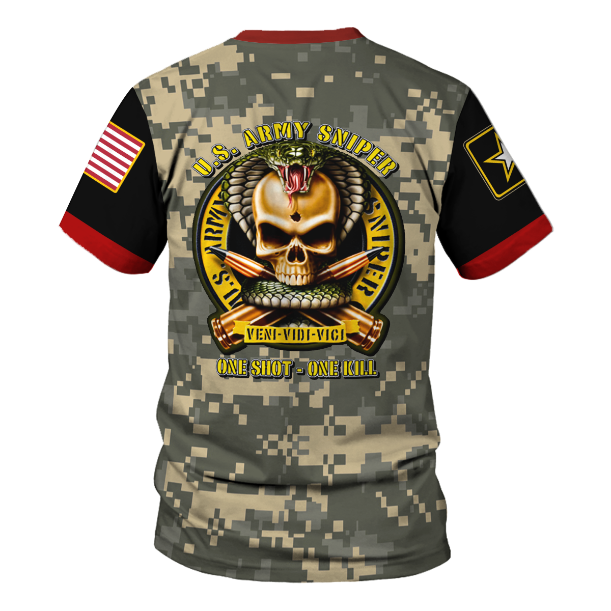 YMskins T-shirt US Army Sniper Original One Shot One Kill 3D Apparel