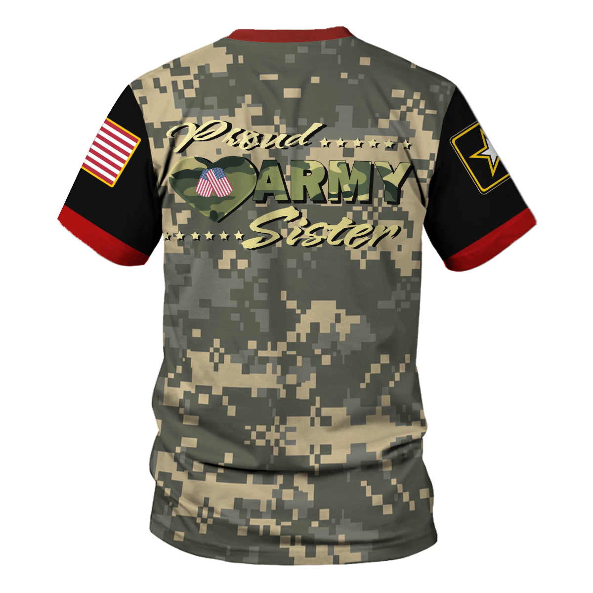 YMskins T-shirt US Army Proud Army Sister 3D Apparel