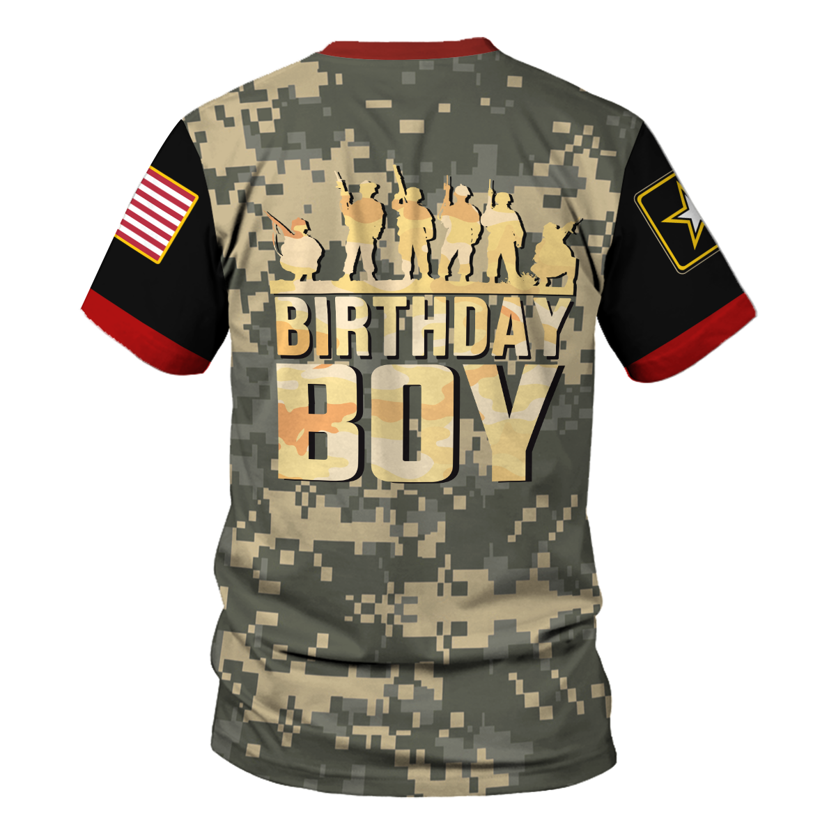 YMskins T-shirt US Army Birthday Boy Army Party Supplies Camo Gift Army 3D Apparel