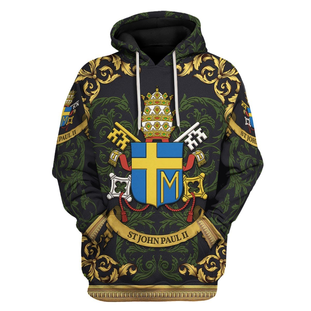 YMskins Tops Pullover Sweatshirt Pope John Paul II Coat Of Arms 3D Apparel