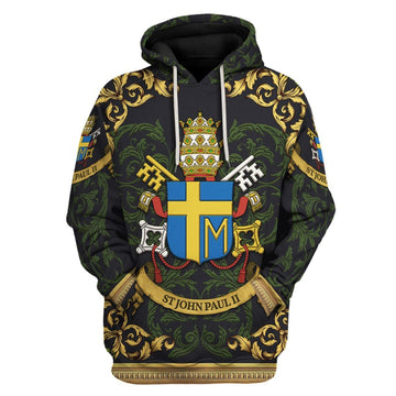 YMskins Tops Pullover Sweatshirt Pope John Paul II Coat Of Arms 3D Apparel