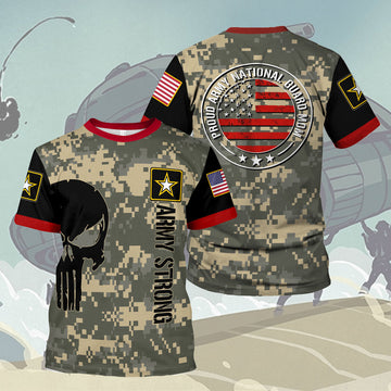 YMskins T-shirt US Army Shoulder Patches Womens National Guard Mom 3D Apparel