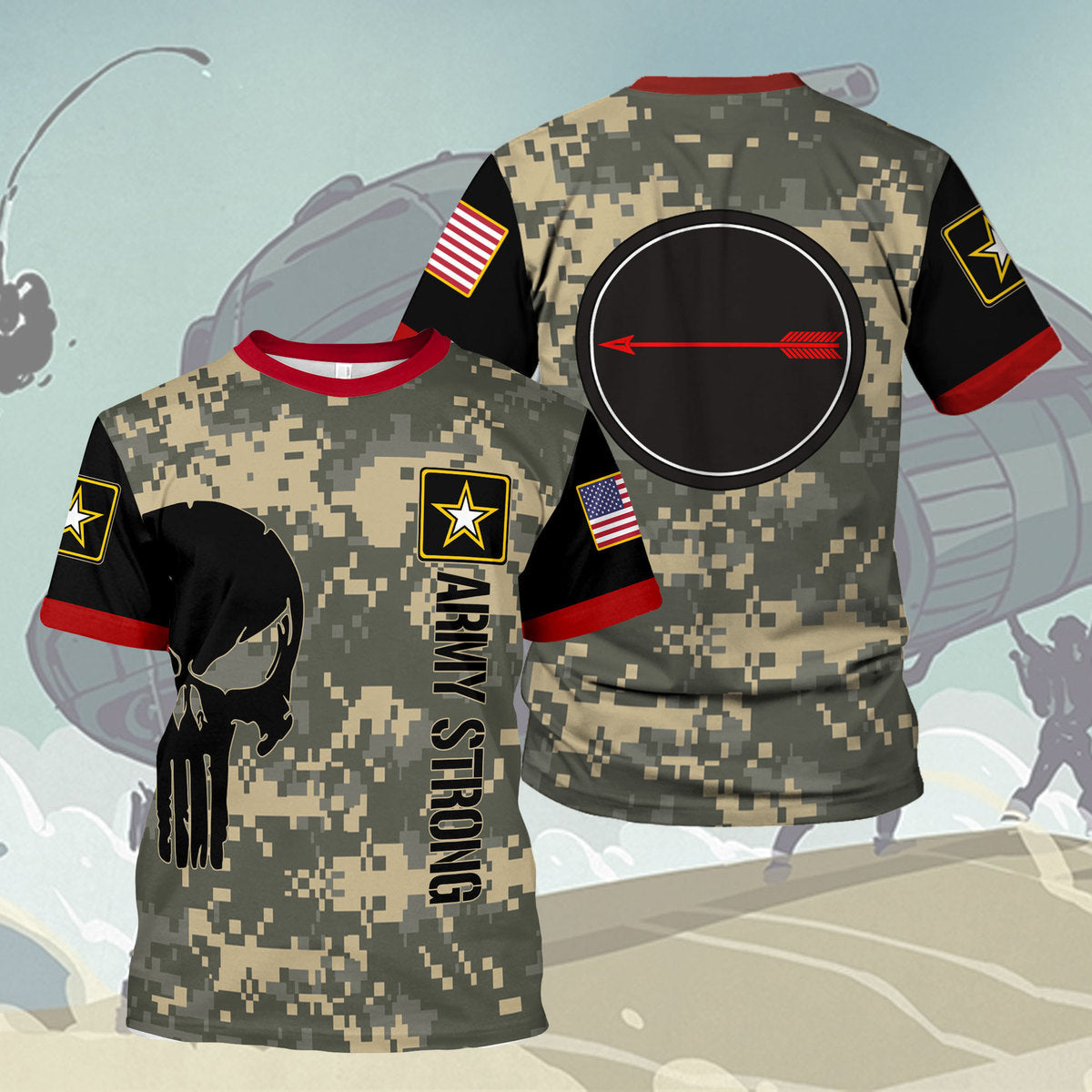 YMskins T-shirt US Navy Army Asymmetric Warfare Group 3D Apparel