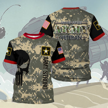 YMskins T-shirt US Army 1St Army Veteran For Men United States Army Veteran 3D Apparel