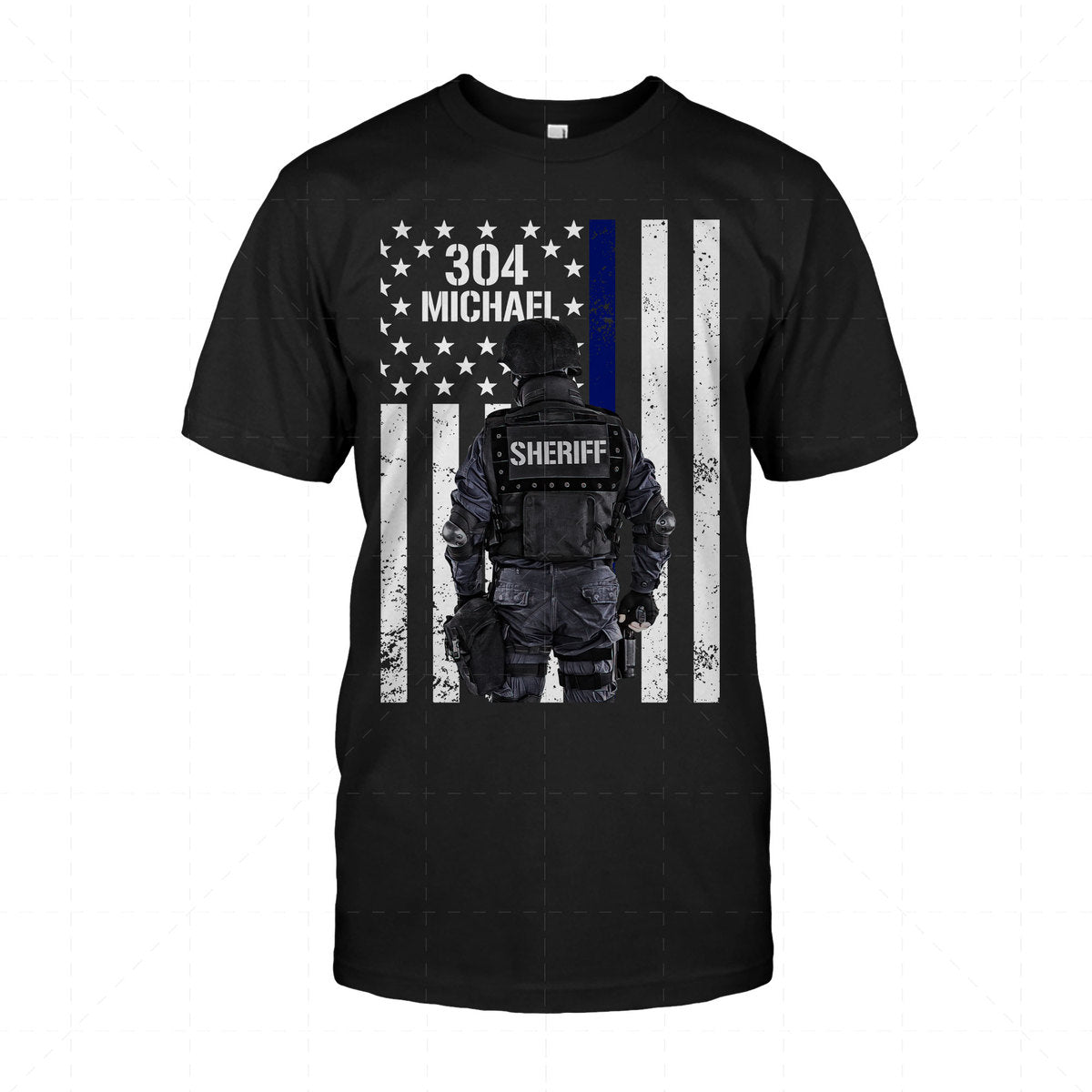 YMskins Tops Personalized Name And Number Deputy Sheriff American Flag