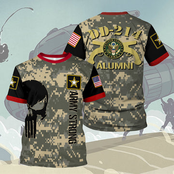 YMskins T-shirt US Army Sniper School U.S Army Veteran DD-214 Alumni 3D Apparel