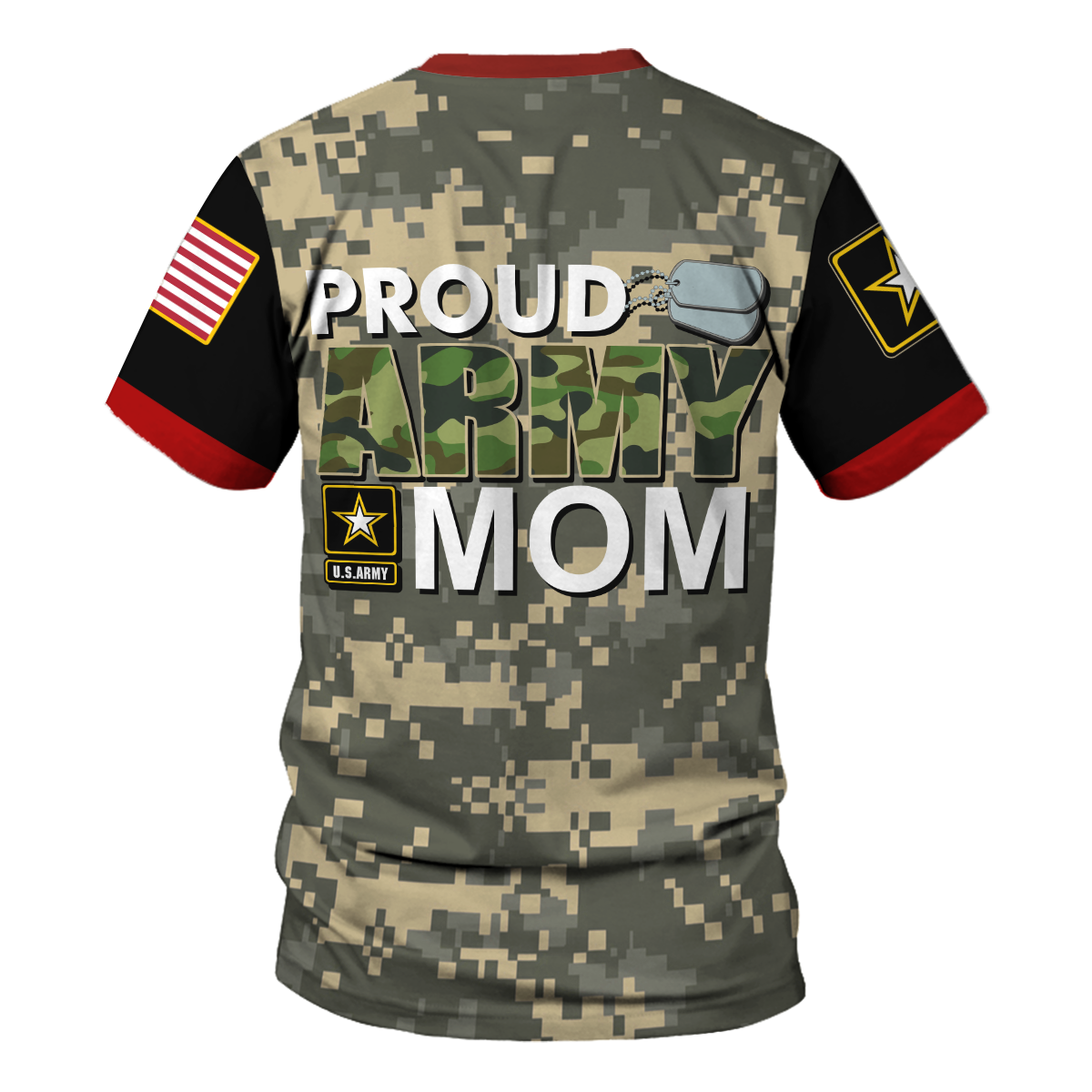 YMskins T-shirt US Army Army Ranks Proud US Army Mom 3D Apparel