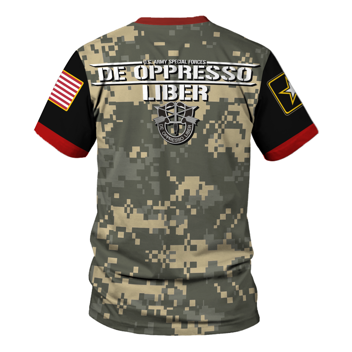 YMskins T-shirt US Army Specialist Army Special Forces De Oppresso Liber Army 3D Apparel