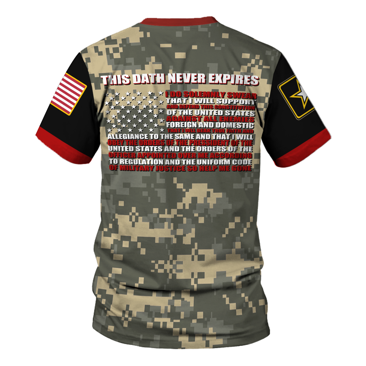 YMskins T-shirt US Army This Dath Never Expires Army Veteran 3D Apparel