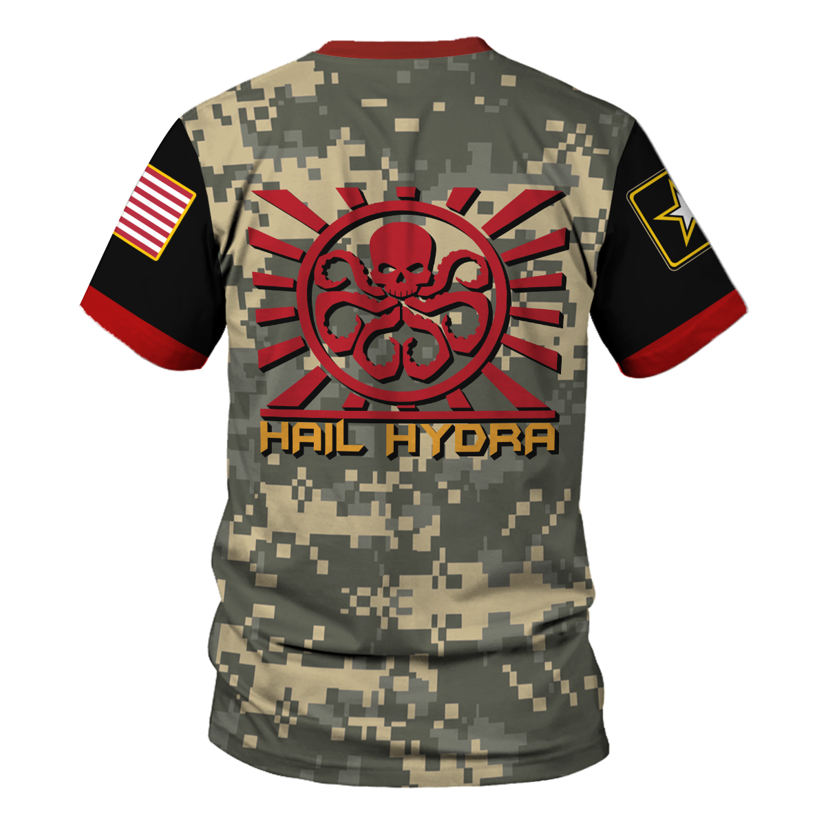 YMskins T-shirt US Army Signal Corps Marvel Hail Hydra Army Propaganda Graphic Army 3D Apparel