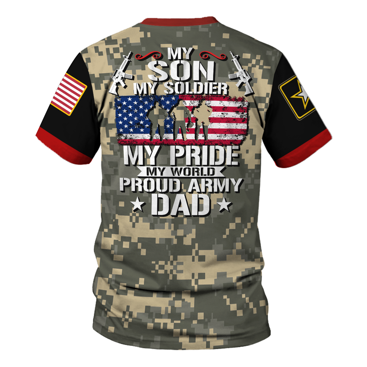 YMskins T-shirt US Army Soldiers Creed Proud Army Dad My Son My Soldier Hero 3D Apparel