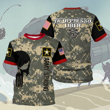 YMskins T-shirt US Army Specialist Army Special Forces De Oppresso Liber Army 3D Apparel