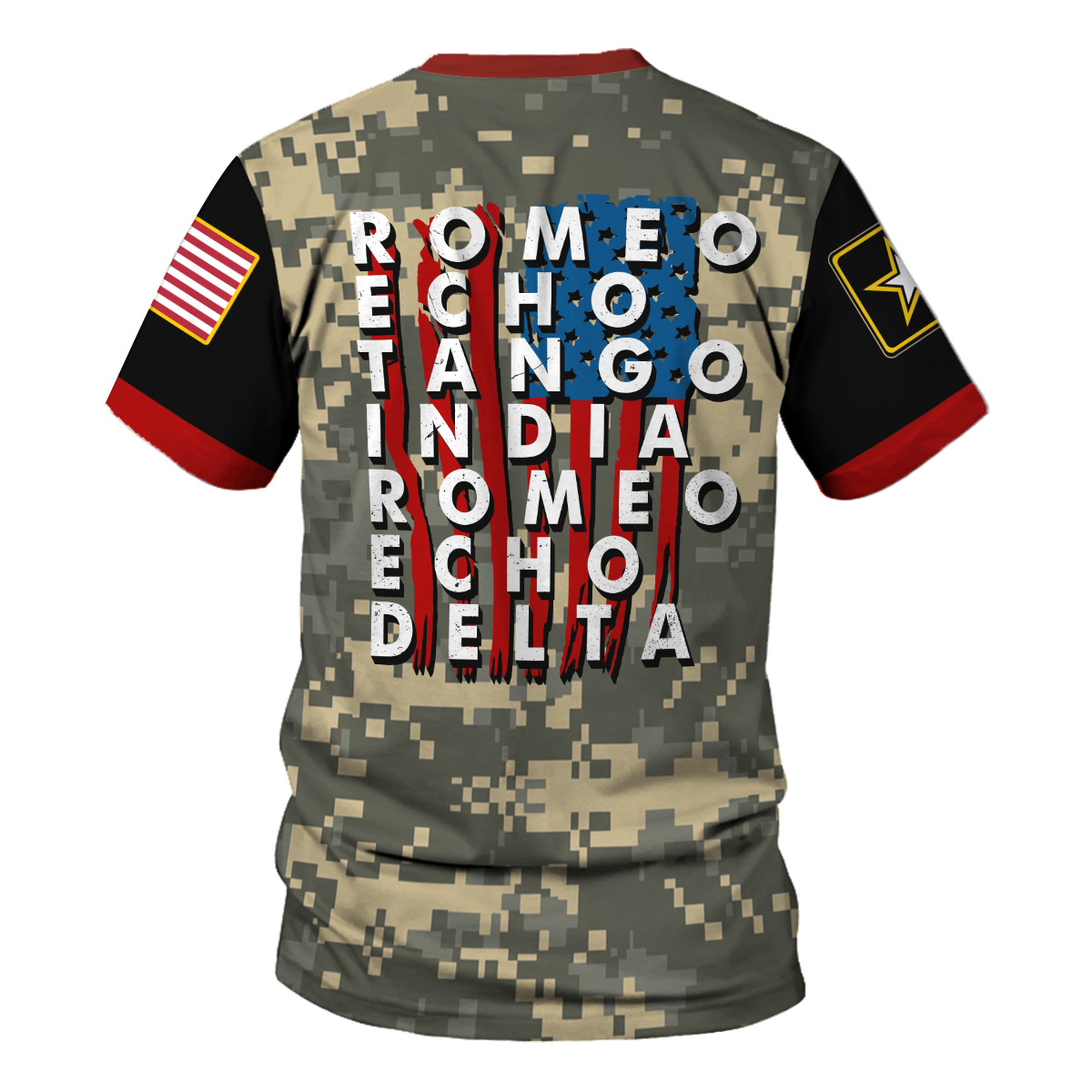 YMskins T-shirt US Army What Is A Click In The Army Us Army Retired Phonetic Military Alphabet 3D Apparel