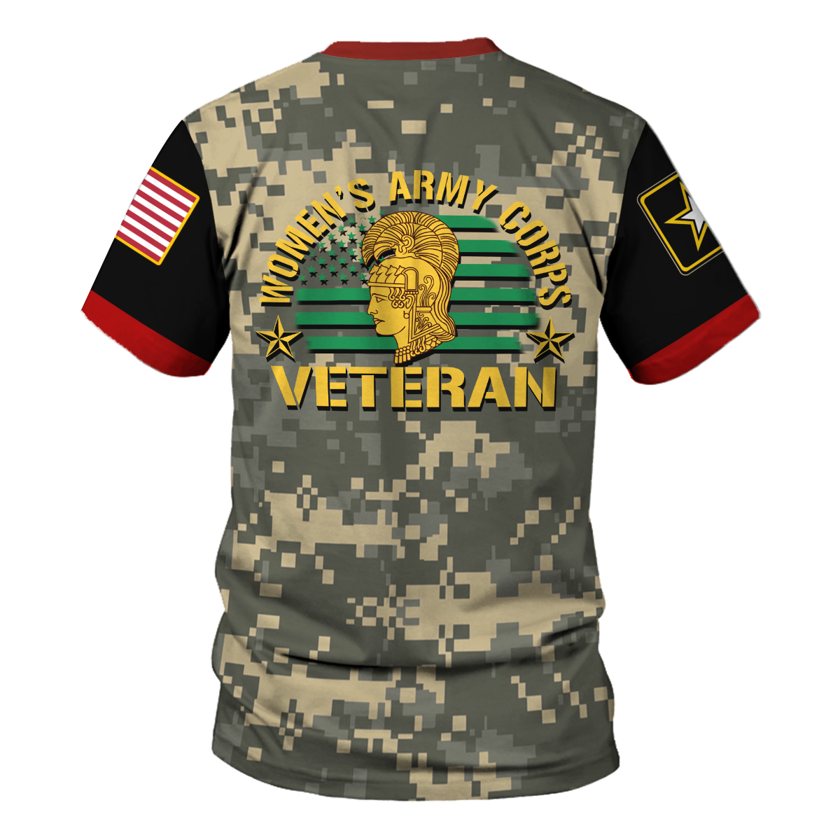 YMskins T-shirt US Army Military Flags Womens Army Corps Veteran 3D Apparel
