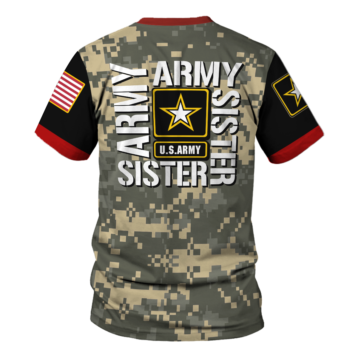 YMskins T-shirt US Army Stickers Army Sister Vintage Style Army 3D Apparel