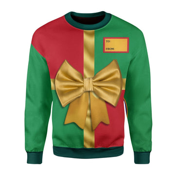 YMskins Christmas Sweater Gift Box Custom Name 3D Apparel