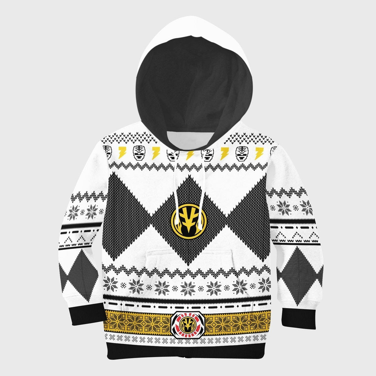 YMskinss 3D Kid Hoodie White Power Rangers