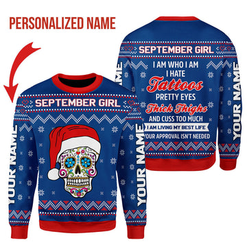 YMskins Personalized Tops September Girl I Am Who I Am All Over Printed