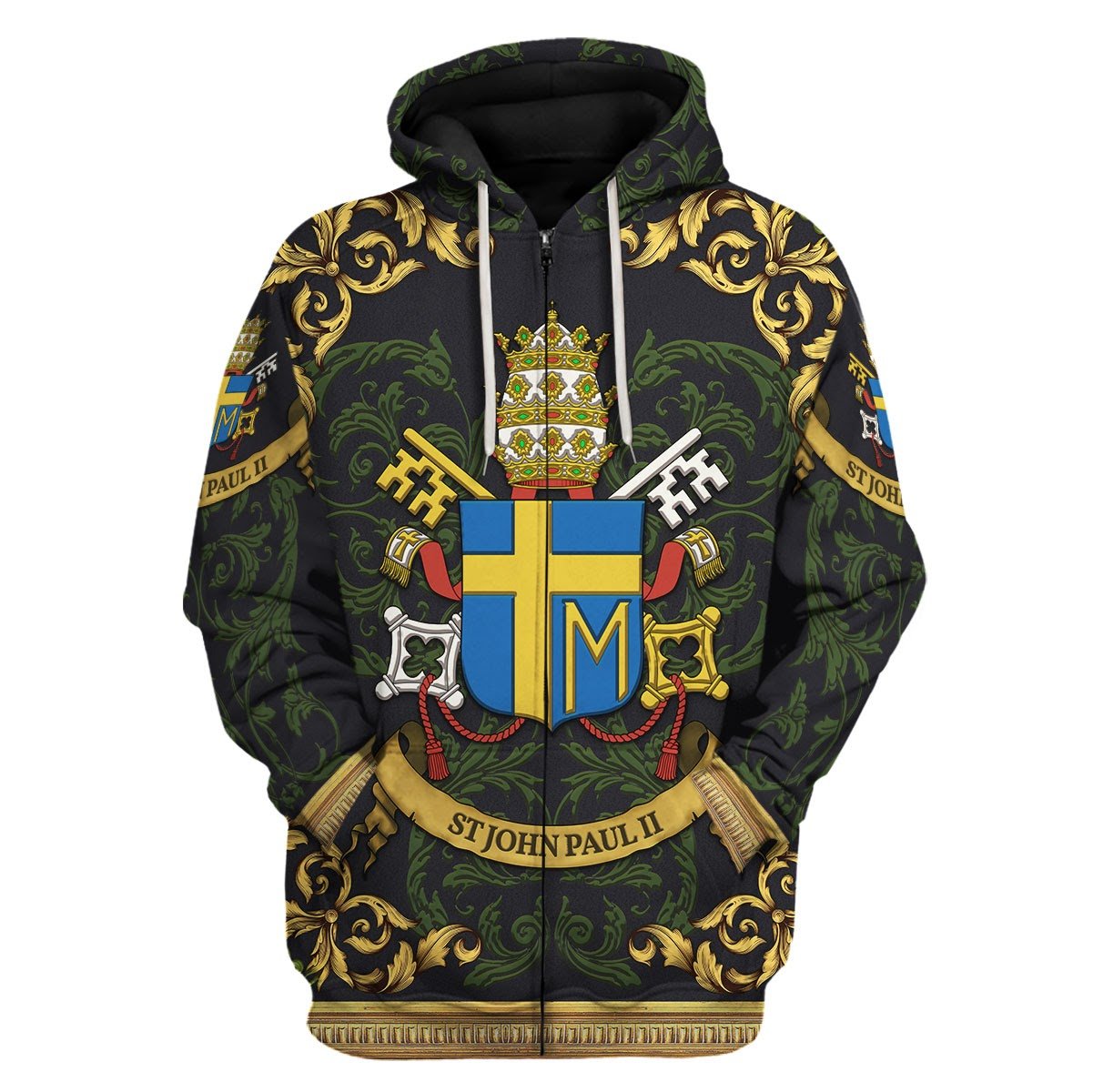 YMskins Tops Pullover Sweatshirt Pope John Paul II Coat Of Arms 3D Apparel