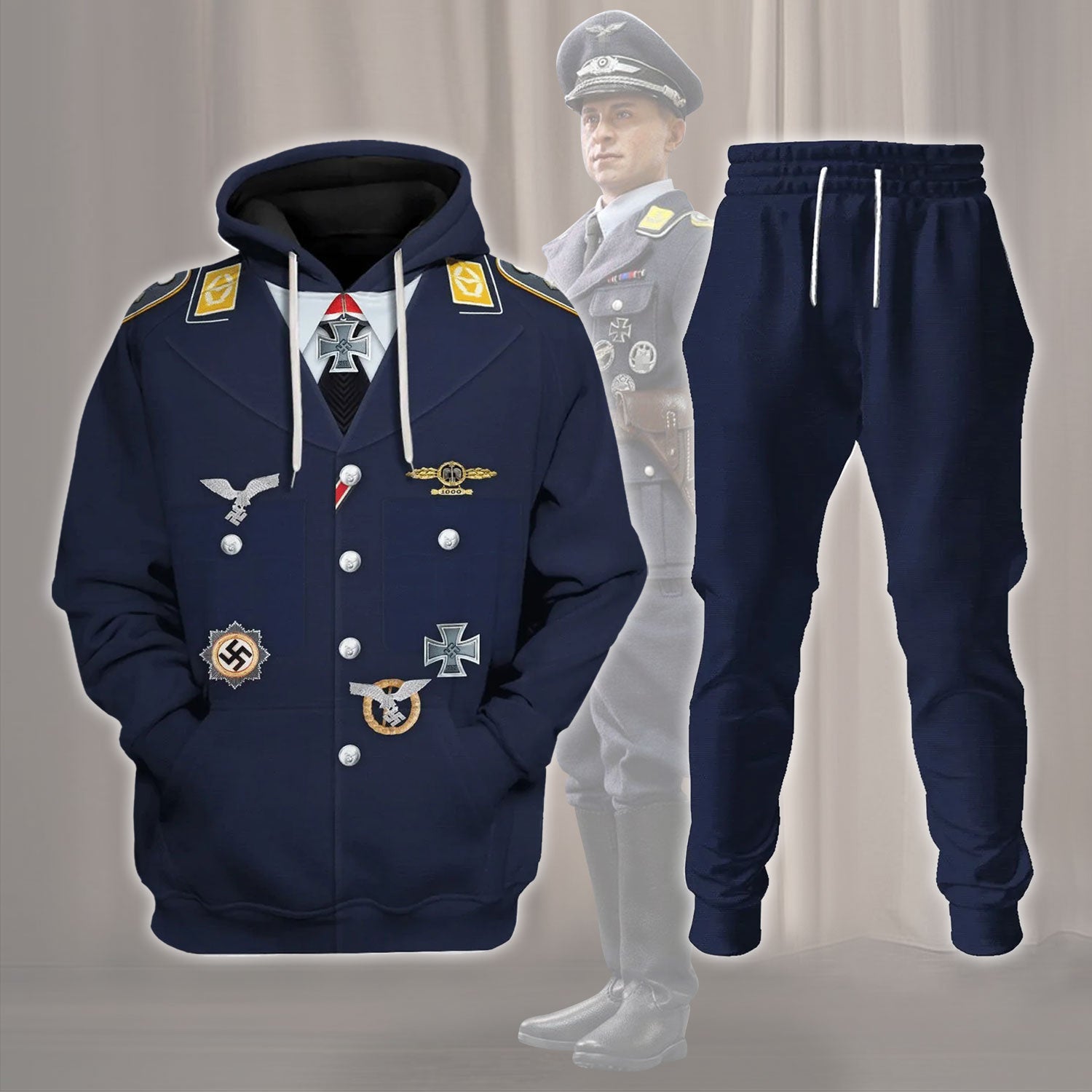 YMskins WWII Erich Alfred Hartmann Costume Hoodie Sweatshirt T-Shirt Tracksuit