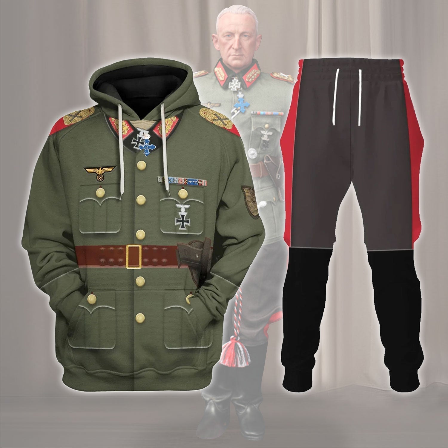 YMskins WWII Fritz Erich Georg Eduard Von Manstein Costume Hoodie Sweatshirt T-Shirt Tracksuit