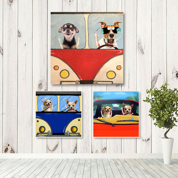 Customized Photos Square Canvas Poster Wall Art Funny Family Gift