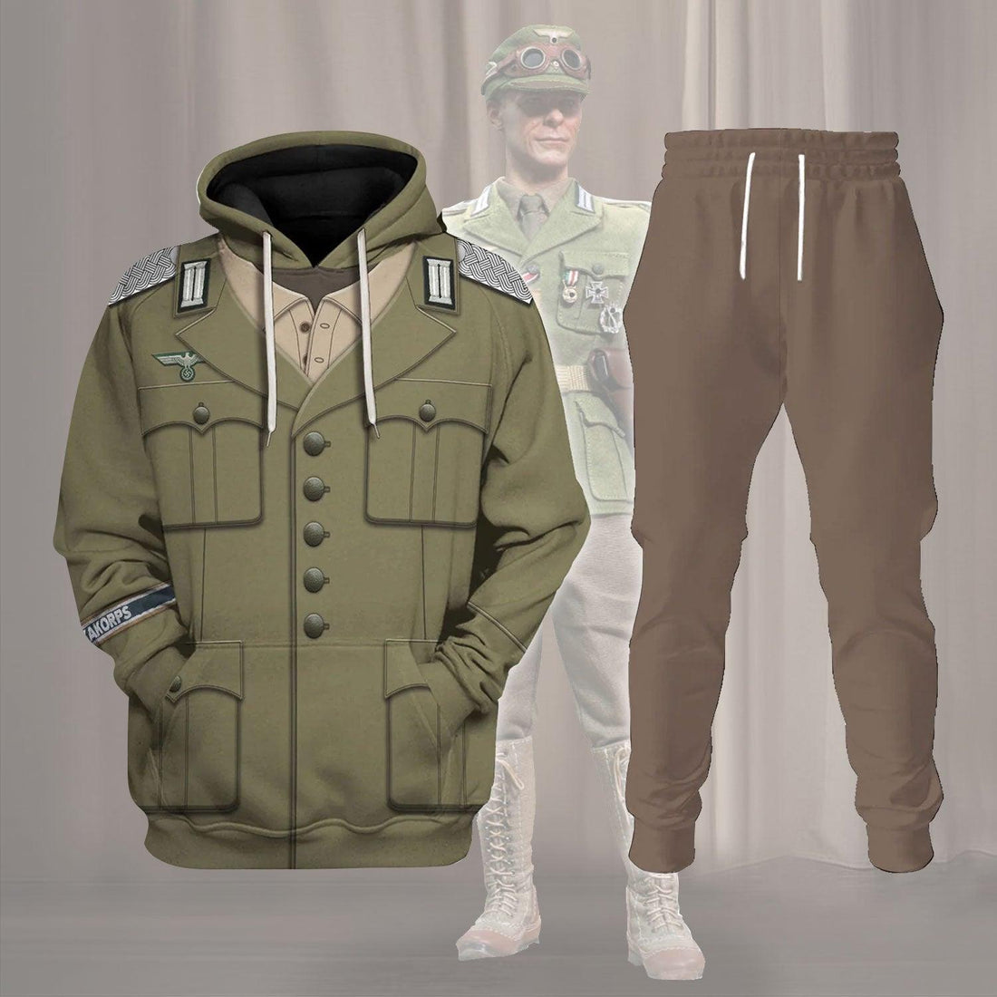 Gearhomie Wehrmacht Heer Afrikakorps Officers Costume Hoodie Sweatshirt T-Shirt Tracksuit - Gearhomie.com