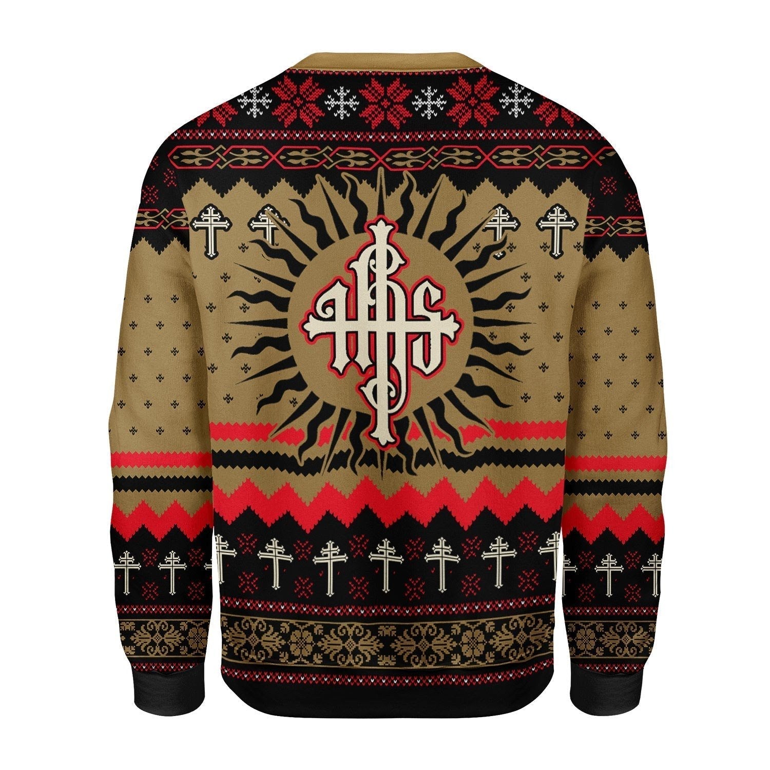 Gearhomies Christmas Unisex Sweater IHS Christogram 3D Apparel