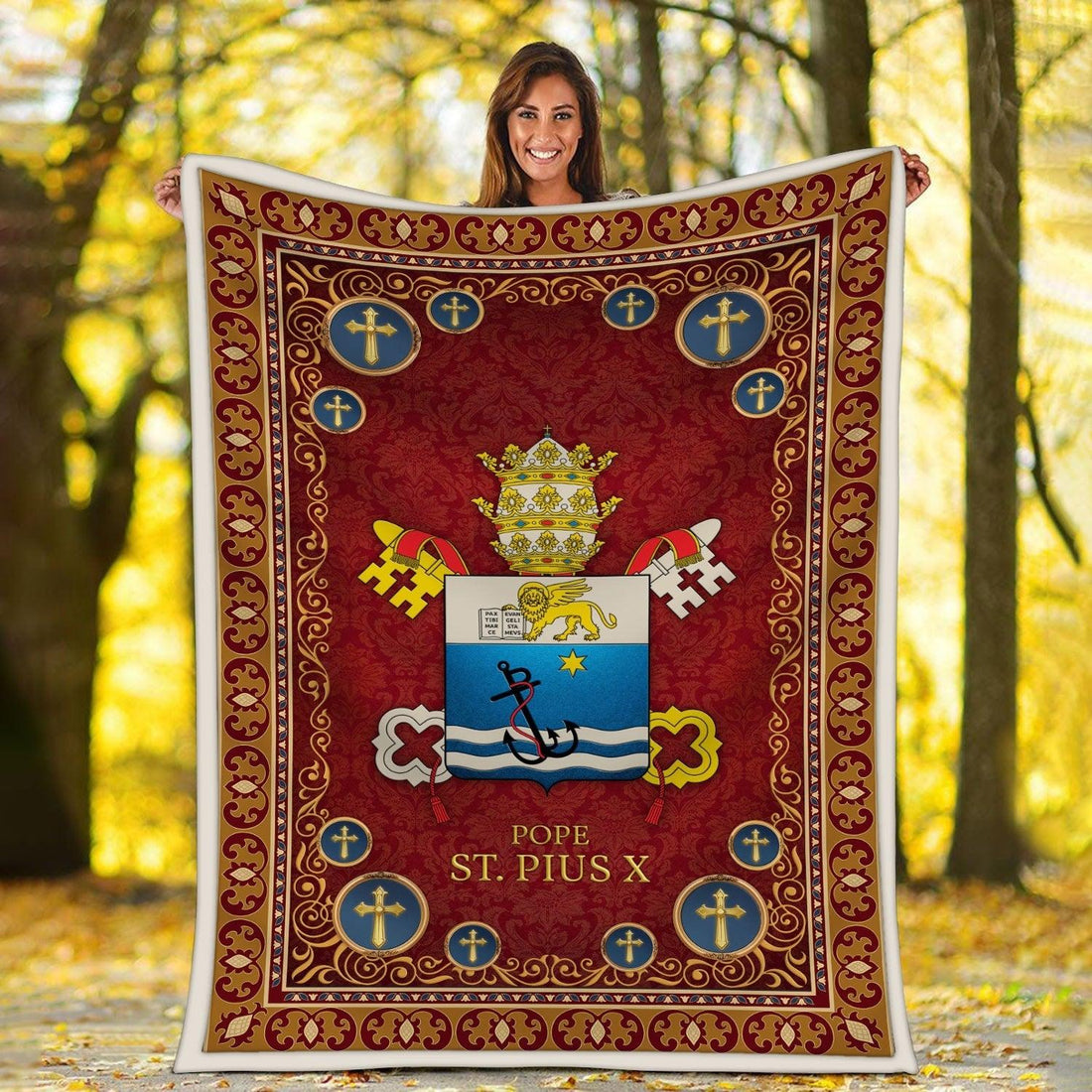 Blanket Pope St. Pius X Coat Of Arms - DucG