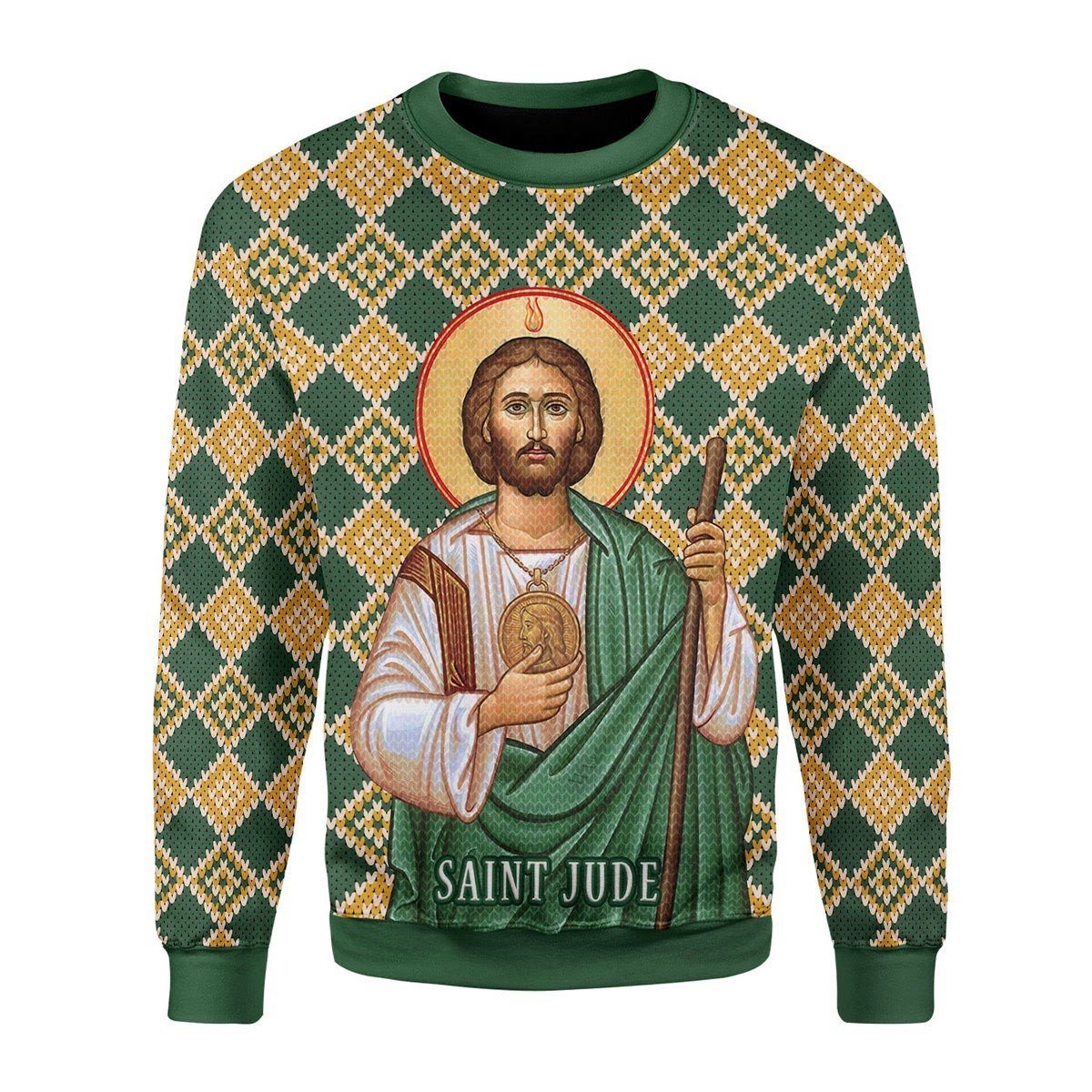 Gearhomies Christmas Unisex Sweater Jude the Apostle Ugly Christmas 3D Apparel