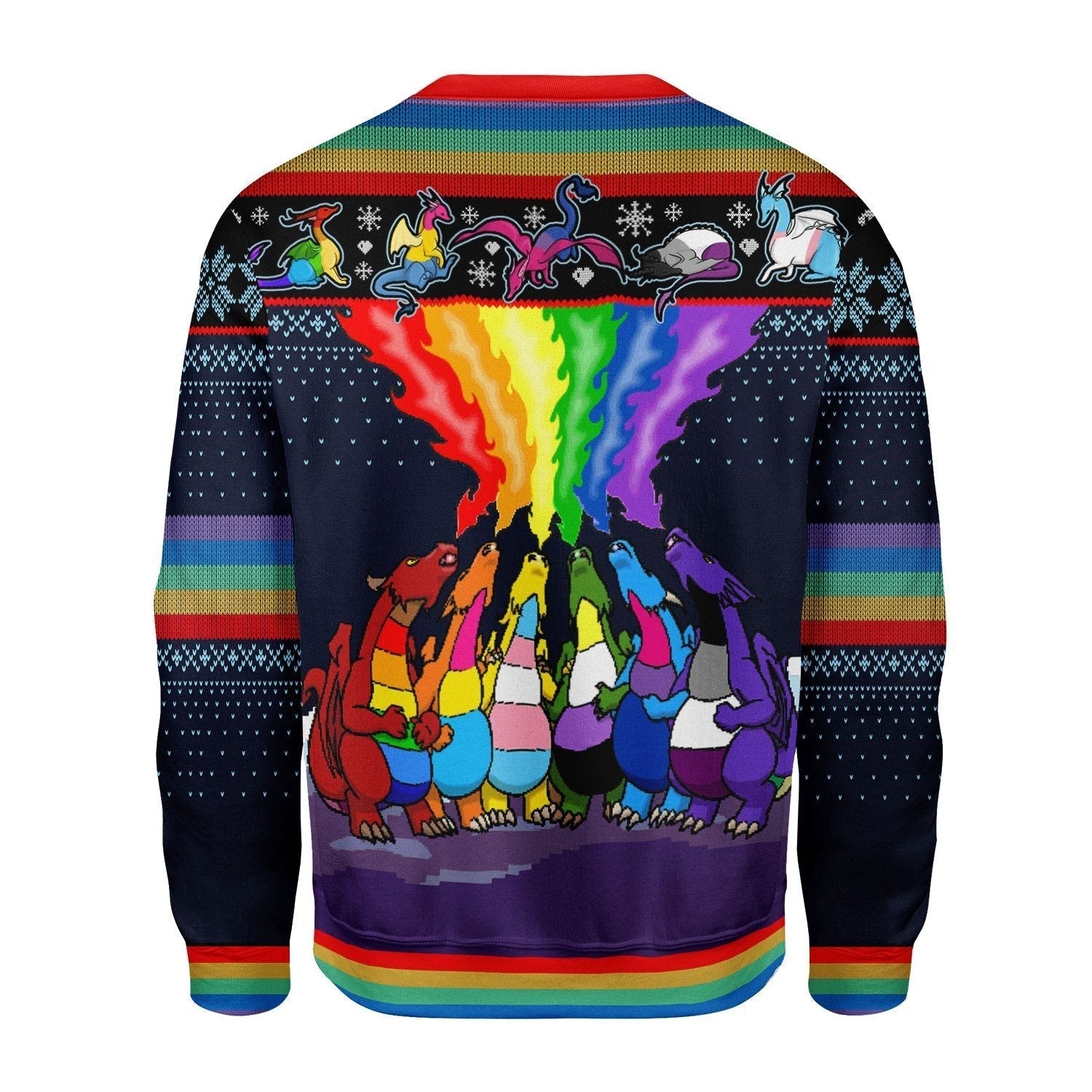 Gearhomies Christmas Unisex Sweater Dragon LGBTQ+ 3D Apparel