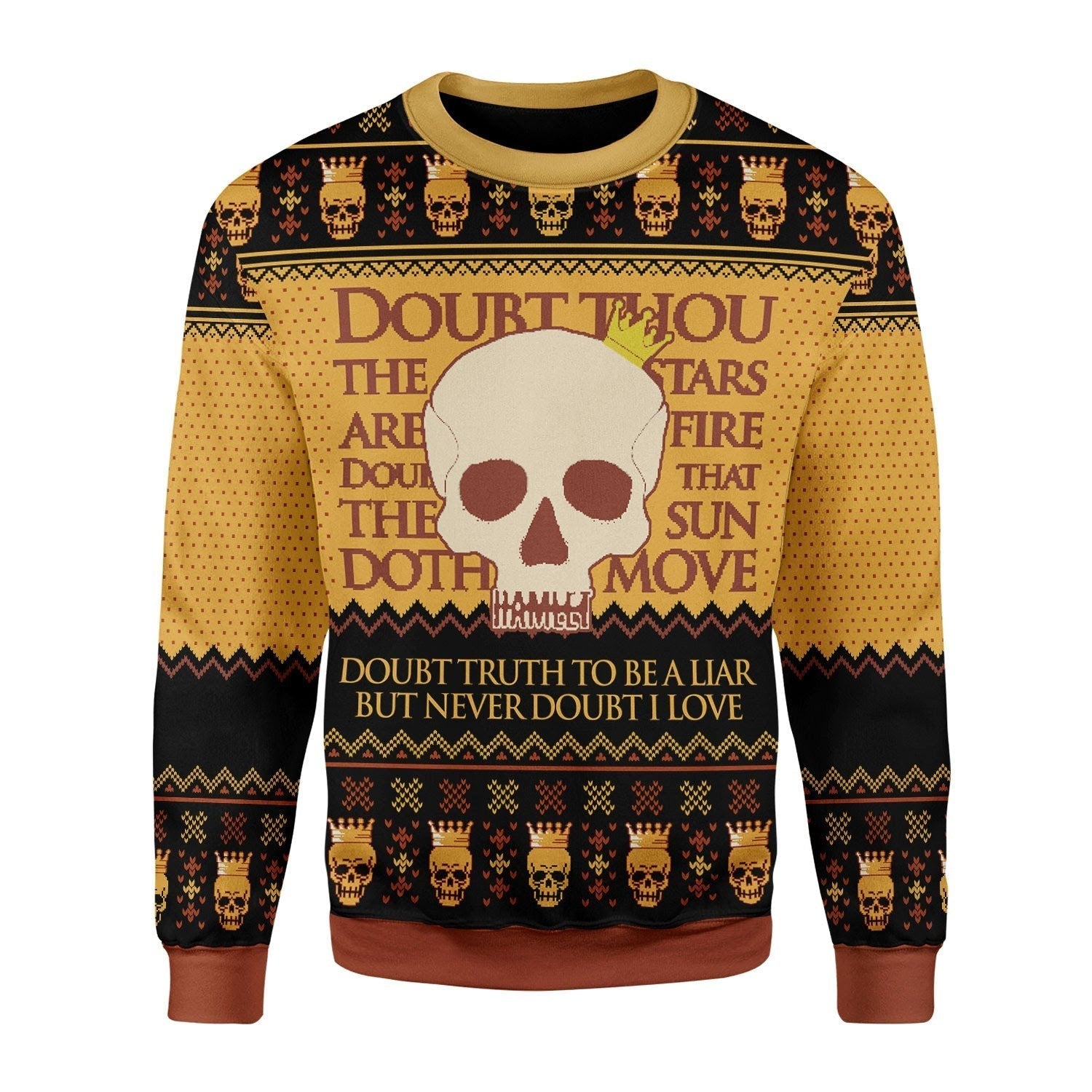 YMskins Christmas Sweater Hamlet William Shakespare 3D Apparel