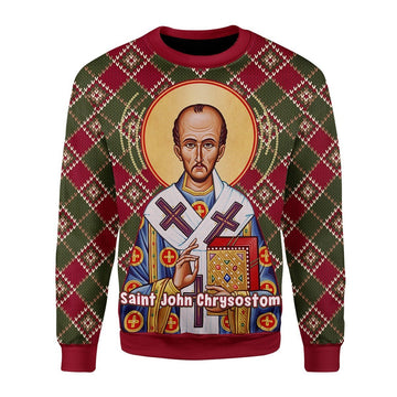 Gearhomies Christmas Unisex Sweater John the Apostle Ugly Christmas 3D Apparel