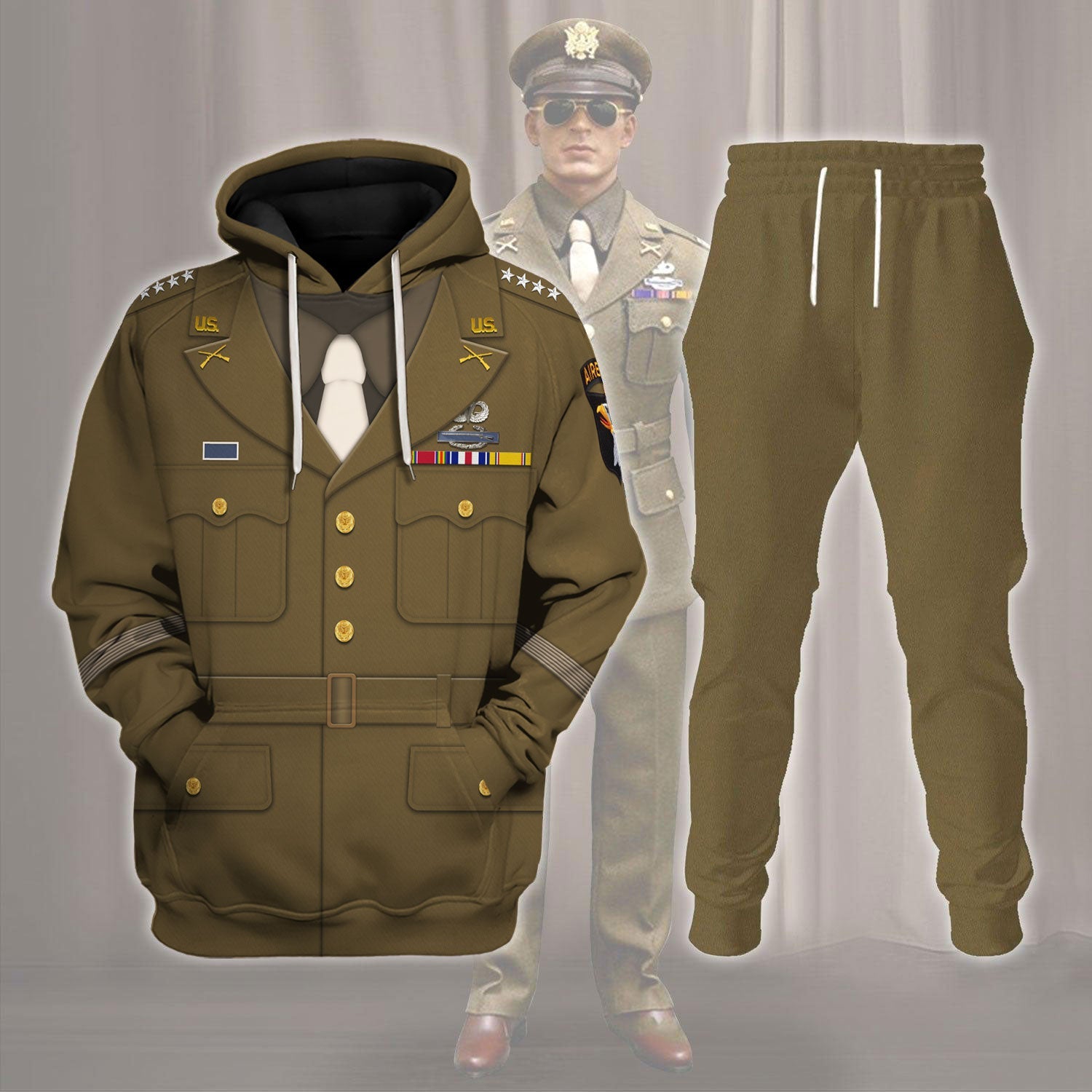 YMskins U.S General WWII Costume Hoodie Sweatshirt T-Shirt Tracksuit