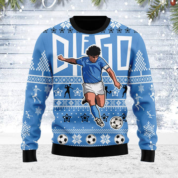 YMskins Ugly Christmas Sweater Diego Number 10 Football Player 3D Apparel