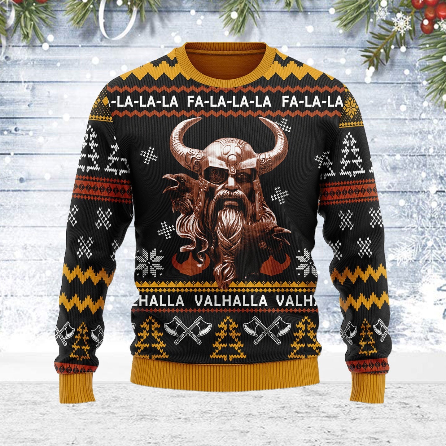 YMskins Ugly Christmas Sweater Odin Valhalla 3D Apparel