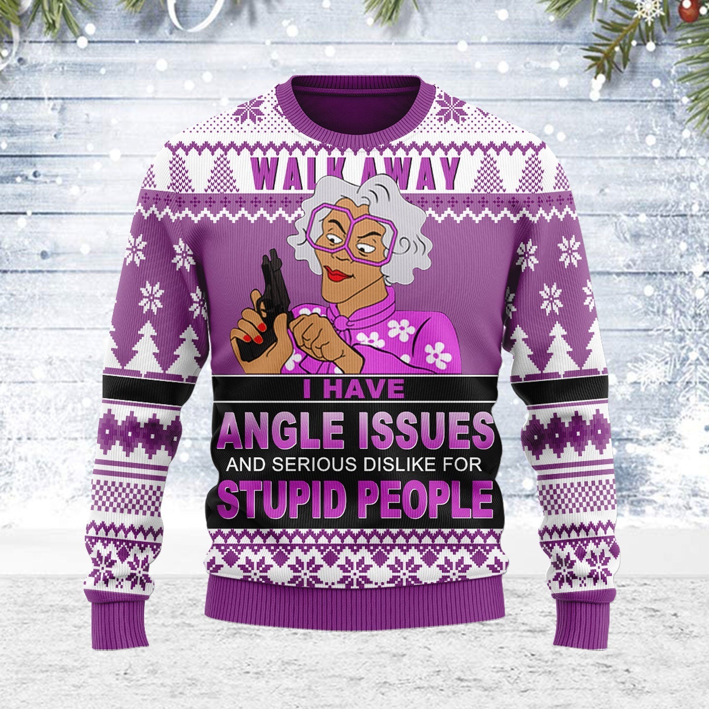 YMskins Ugly Christmas Sweater Walk Away 3D Apparel