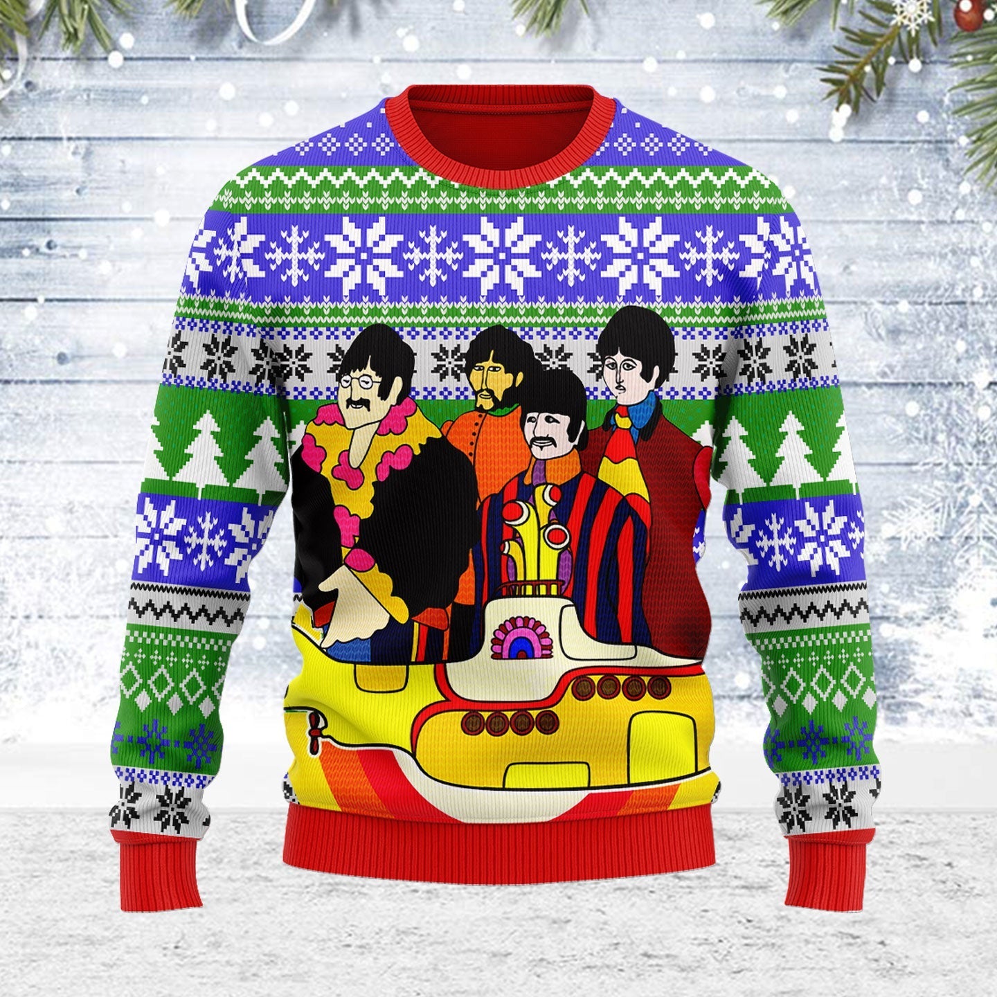 YMskins Ugly Christmas Sweater The Beatles Hippie 3D Apparel