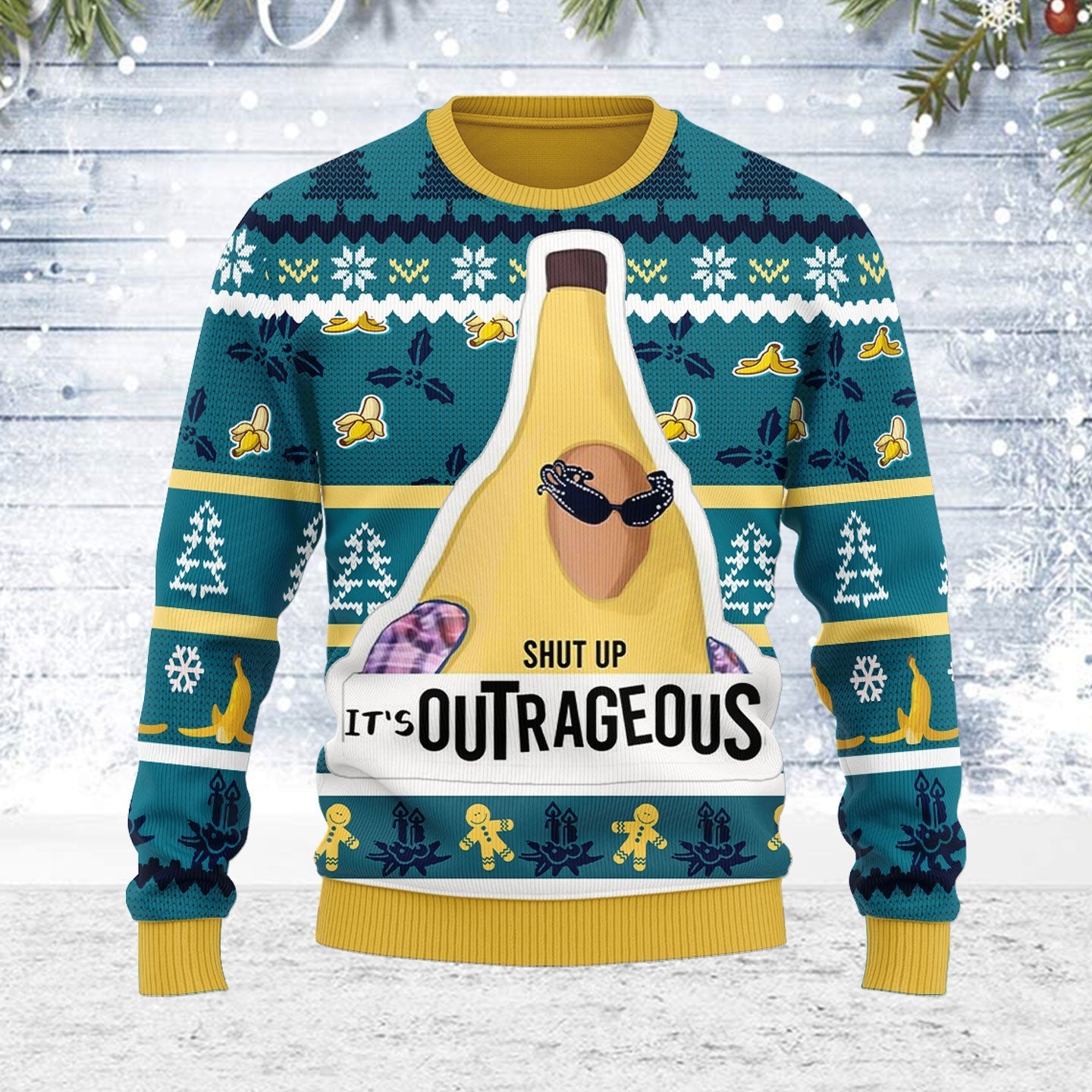 YMskins Ugly Christmas Sweater It's Outrageous 3D Apparel