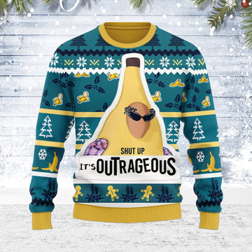 YMskins Ugly Christmas Sweater It's Outrageous 3D Apparel